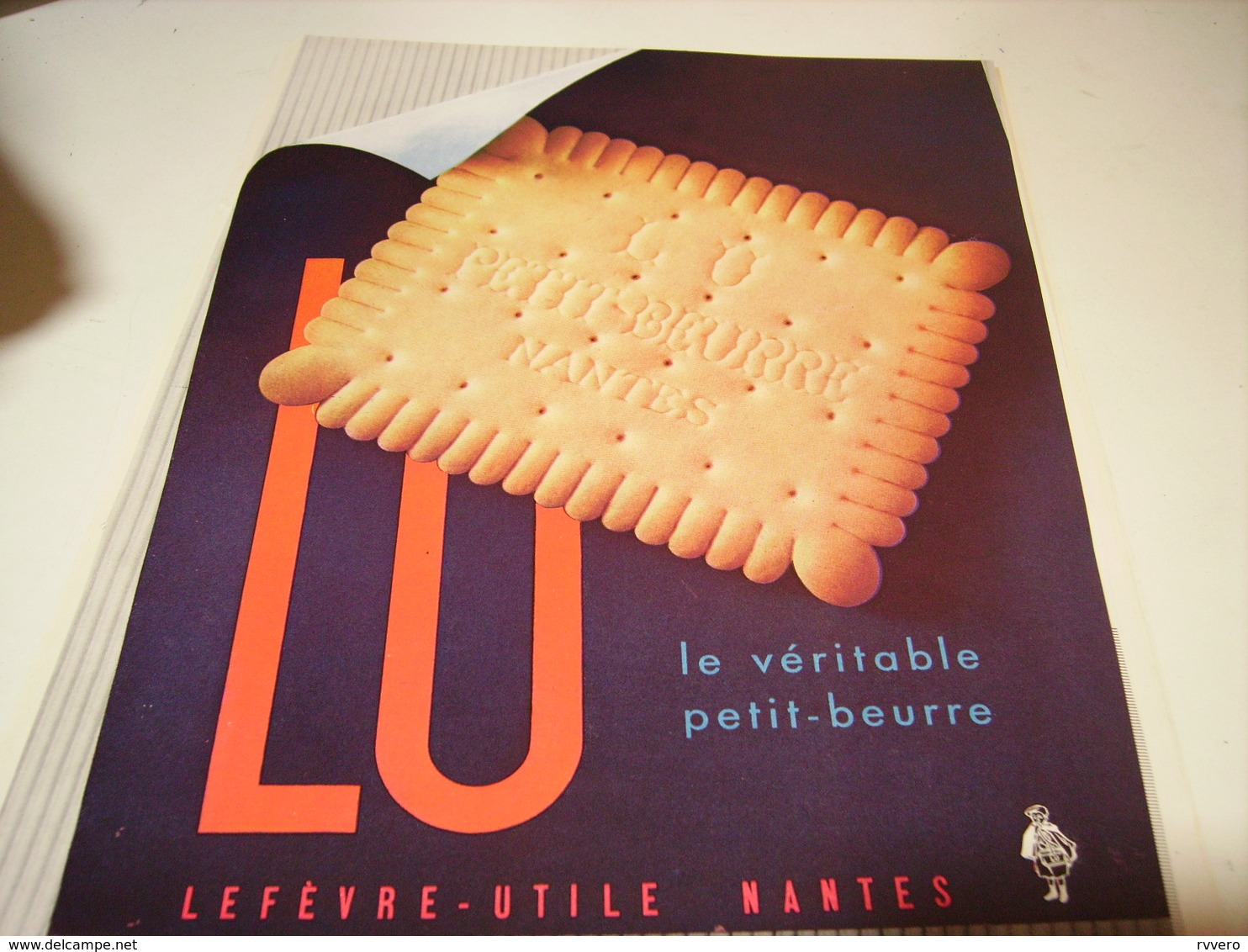 ANCIENNE PUBLICITE BISCUIT LEFEVRE UTILE LU 1954 - Affiches