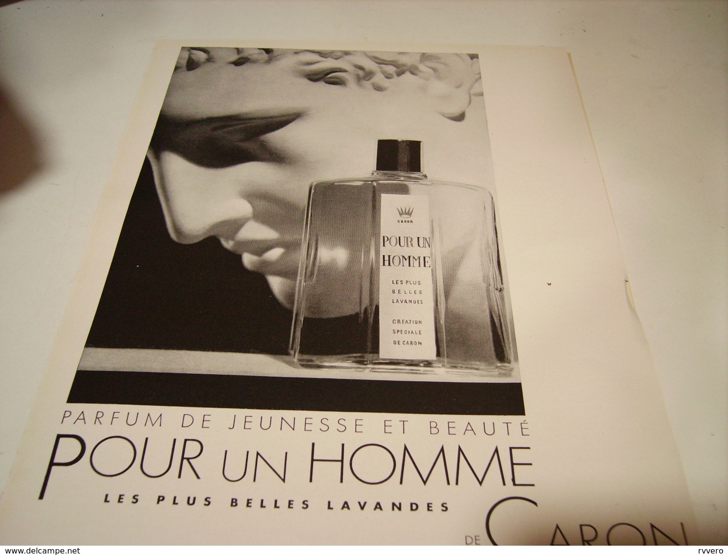 ANCIENNE PUBLICITE JEUNESSE ET BEAUTE PARFUM POUR UN HOMME DE CARON 1954 - Autres & Non Classés