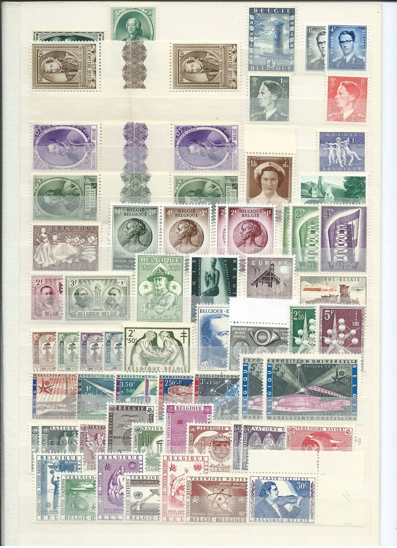 Belgium / La Belgie , Bigger Party Of Mint Stamps On Stock-pages  (as Per Scans) MNH - Sammlungen