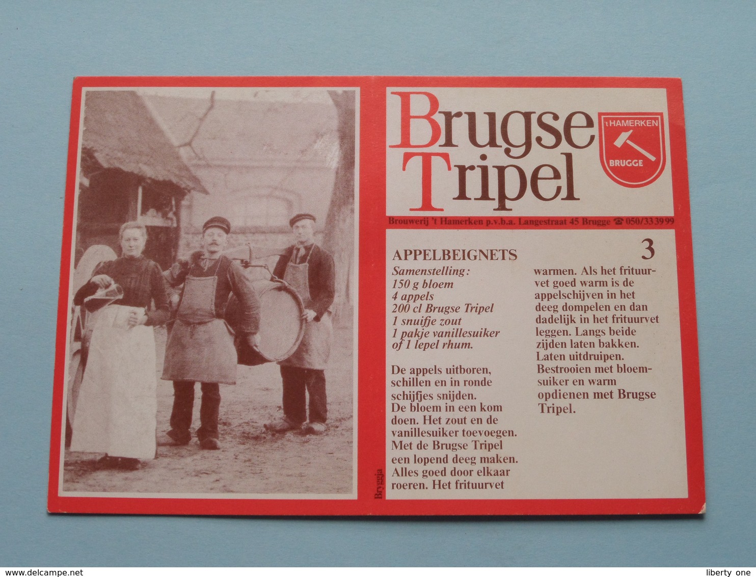 BRUGSE TRIPEL - Brouwerij 't Hamerken Brugge ( Zie / Voir Photo ) ( Format PK / CP ) ! - Alcools