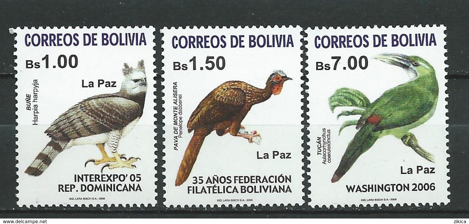 Bolivia 2005 Birds Of Regions Of La Paz. MNH - Bolivie