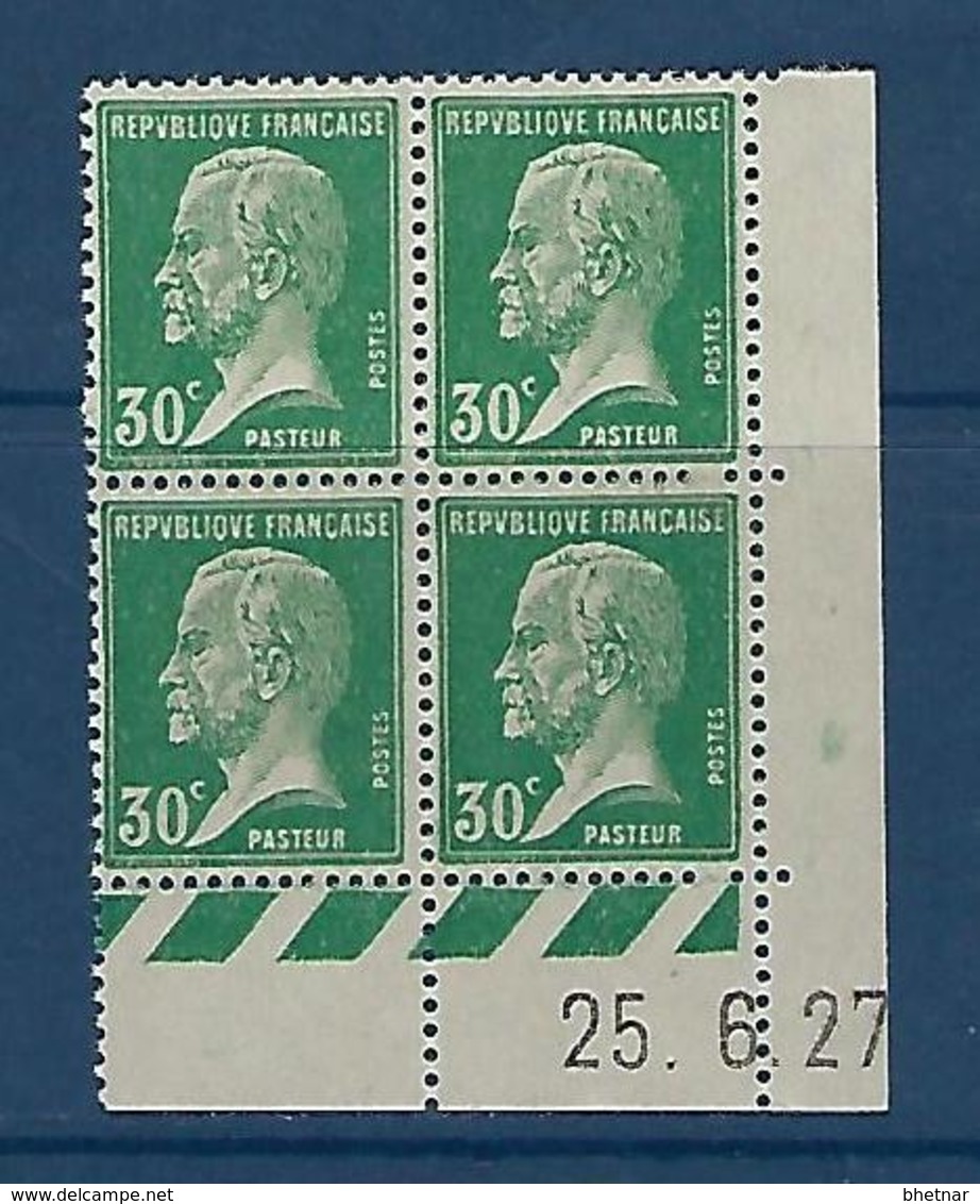 FR Coins Datés YT 174 " Pasteur 30c. Vert " Neuf** Du 25.6.27 - ....-1929