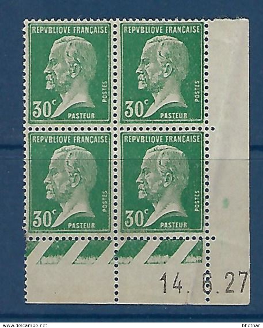 FR Coins Datés YT 174 " Pasteur 30c. Vert " Neuf** Du 14.6.27 - ....-1929