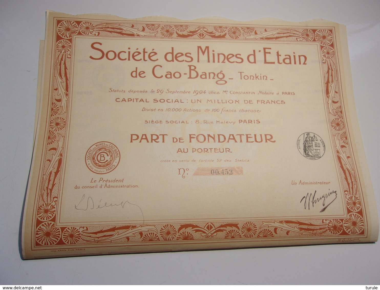 MINES D'ETAIN DE CAO BANG (tonkin) - Other & Unclassified