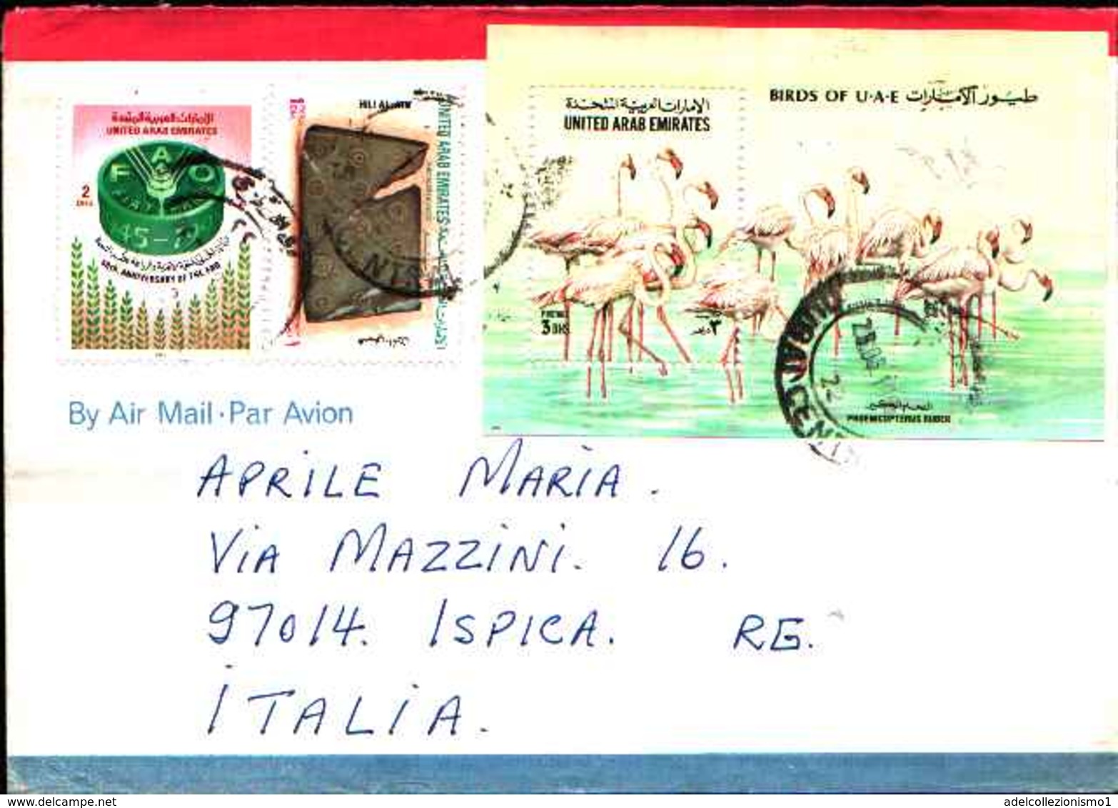 74630) EMIRATI ARABI UNITI-LETTERA CON BF-FENICOTTERI+FAO+ARCHEOLOGIA PERISICA IL 28-6-1995 - Altri - Africa