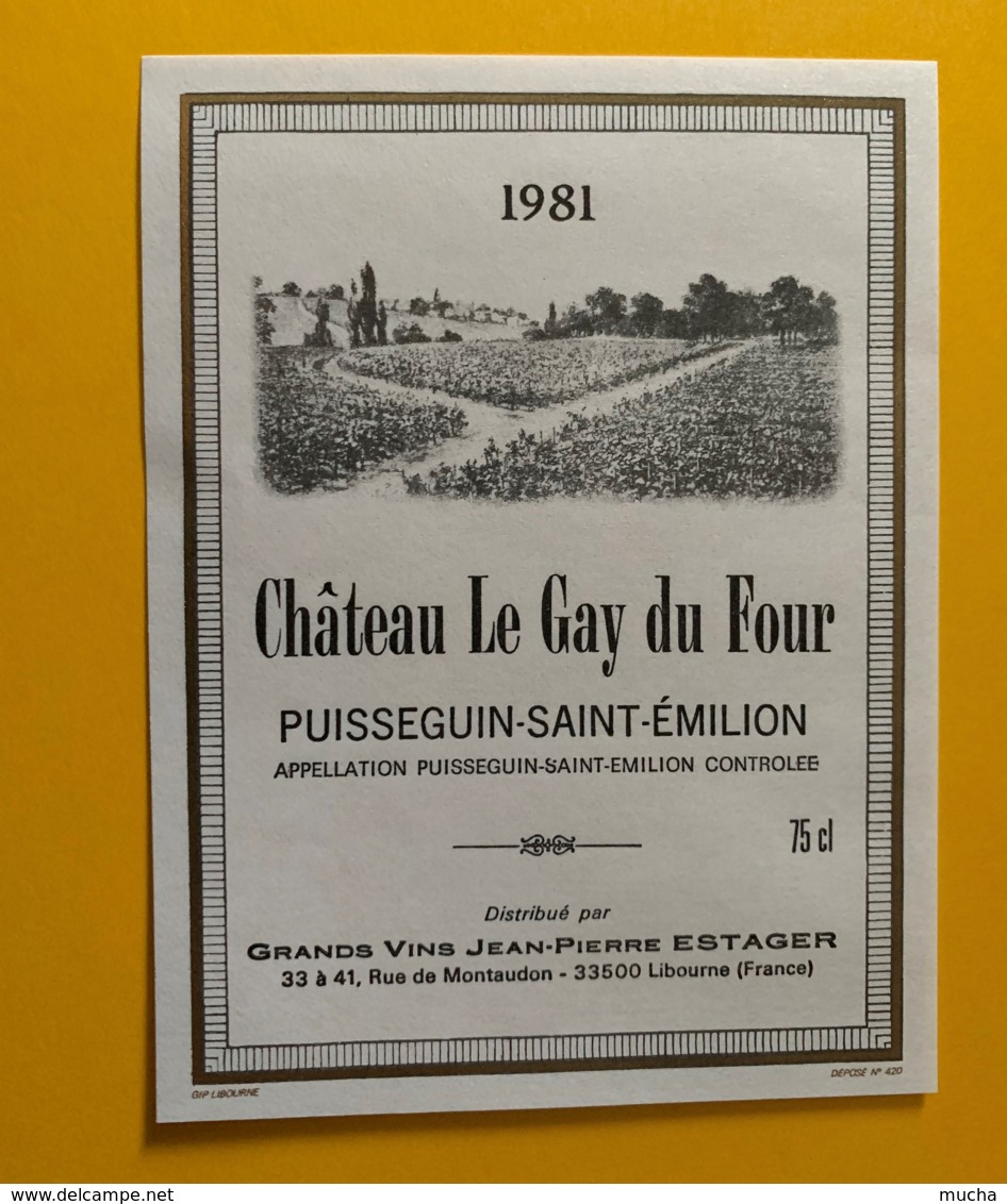 9318 - Château DL Gay Du Four1981 Puisseguin Saint-Emilion - Bordeaux