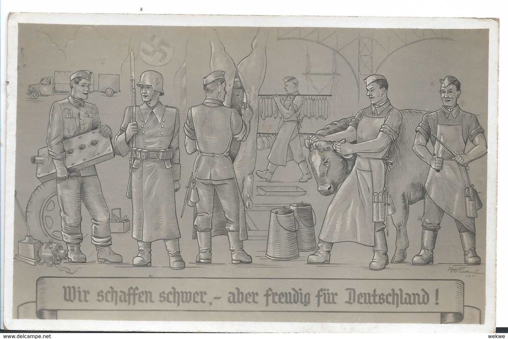 III-Pro010/ Propagandakarte,  Gemeinsam Arbeiten Für Deutschland. Sonderkarte Zum Tag Der Arbeit - Storia Postale