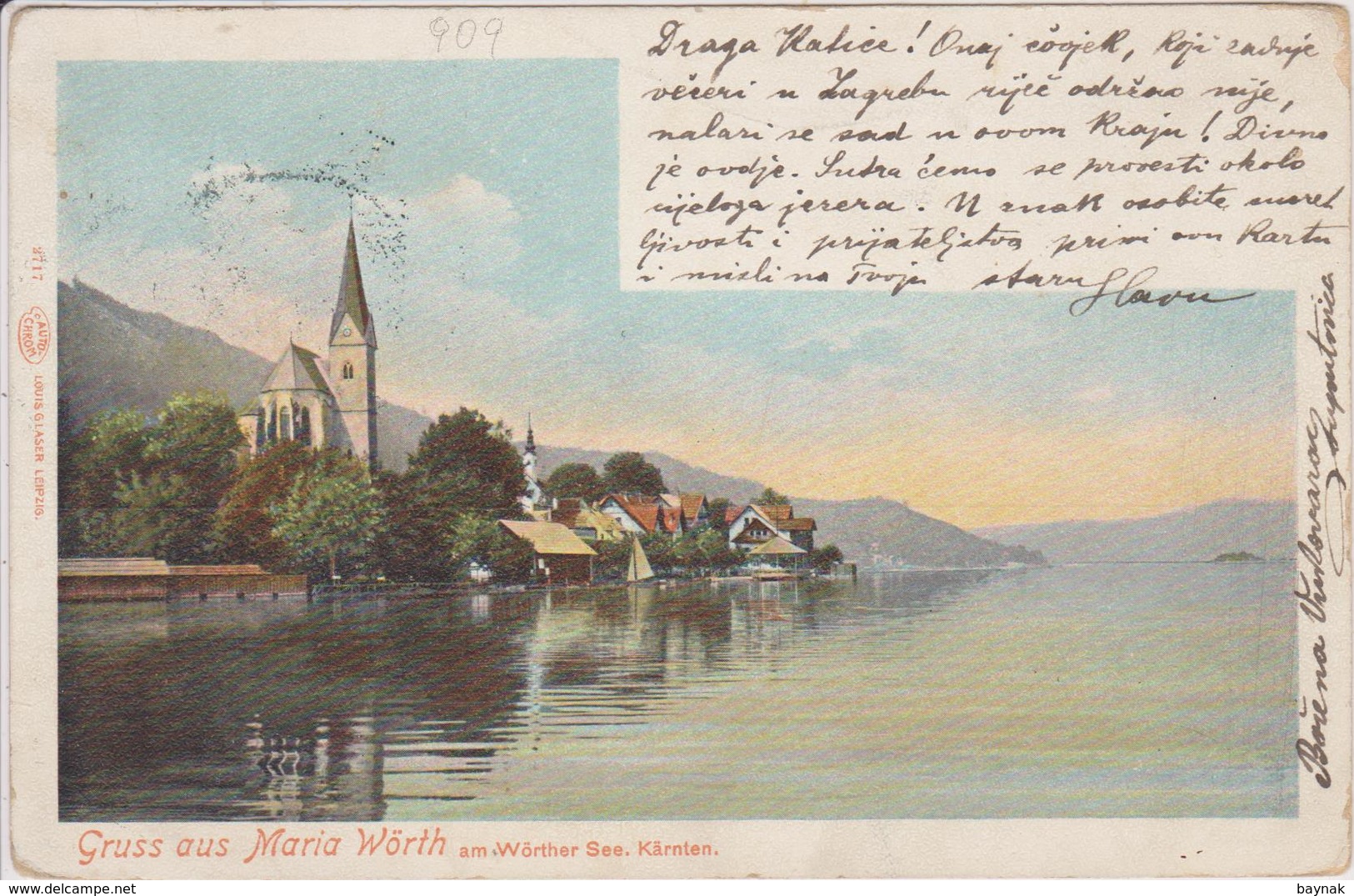 KARNT78  --  GRUSS AUS MARIA WORTH.  ~   1909 - Maria Wörth