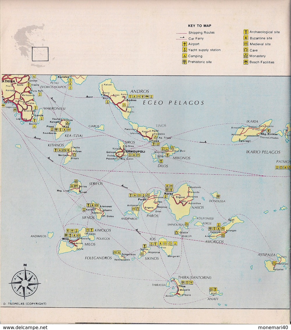 GREECE - THE CYCLADES Avec CARTE ROUTIÈRE. - Europa