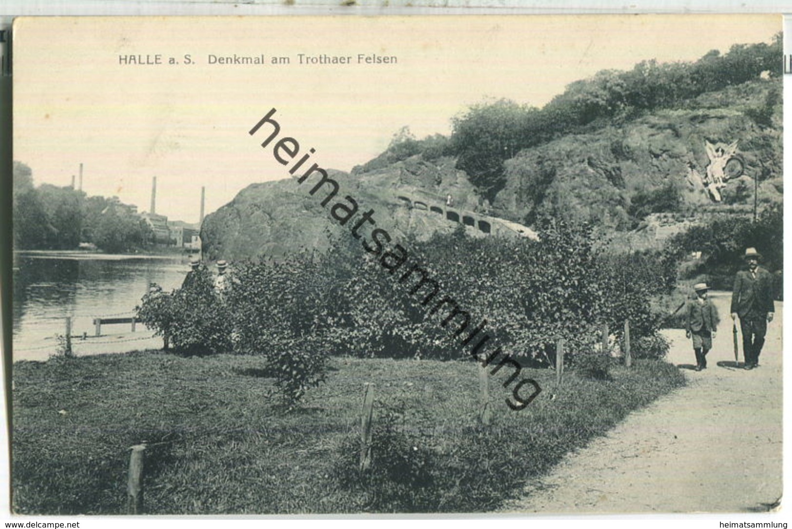 Halle - Denkmal Am Trothaer Felsen - Verlag W. H. D. 8299 - Halle (Saale)