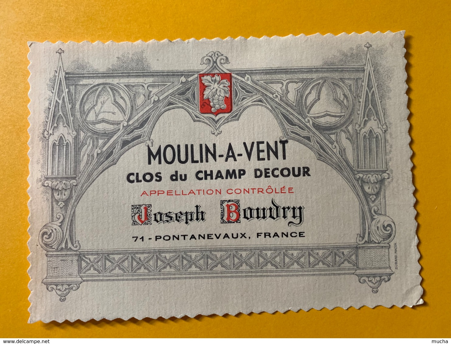 9328 - MOULIN-A-VENT  Clos Du Champ Decour - Bourgogne