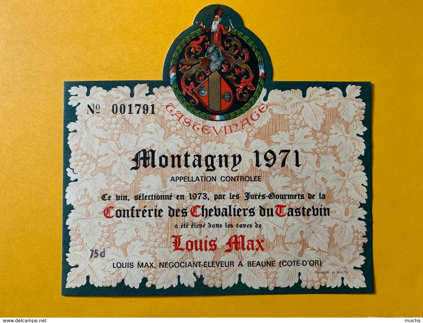 9332 - Montagny 1971 Louis Max Confrérie Des Chevaliers Du Tastevin - Bourgogne