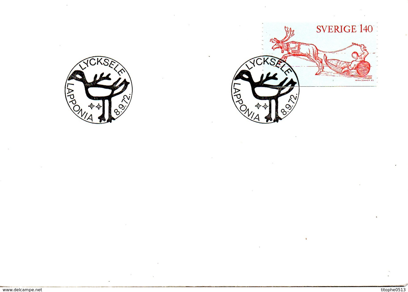 SUEDE. N°739 De 1972 Sur Enveloppe 1er Jour. Bois Tiré En Laponie. - Other Means Of Transport