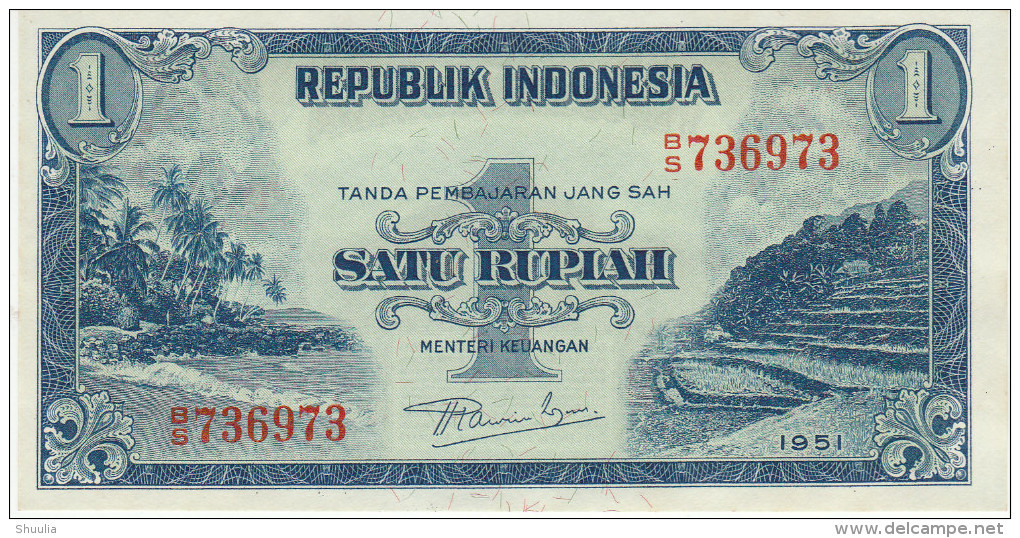 Indonesia 1 Rupian 1951 Pick 38 UNC - Indonésie