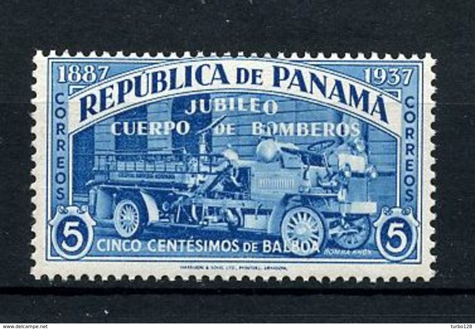 PANAMA 1937 N° 203 ** Neuf MNH  Superbes Corps De Pompiers Auto Pompes Véhicules Transports - Panama