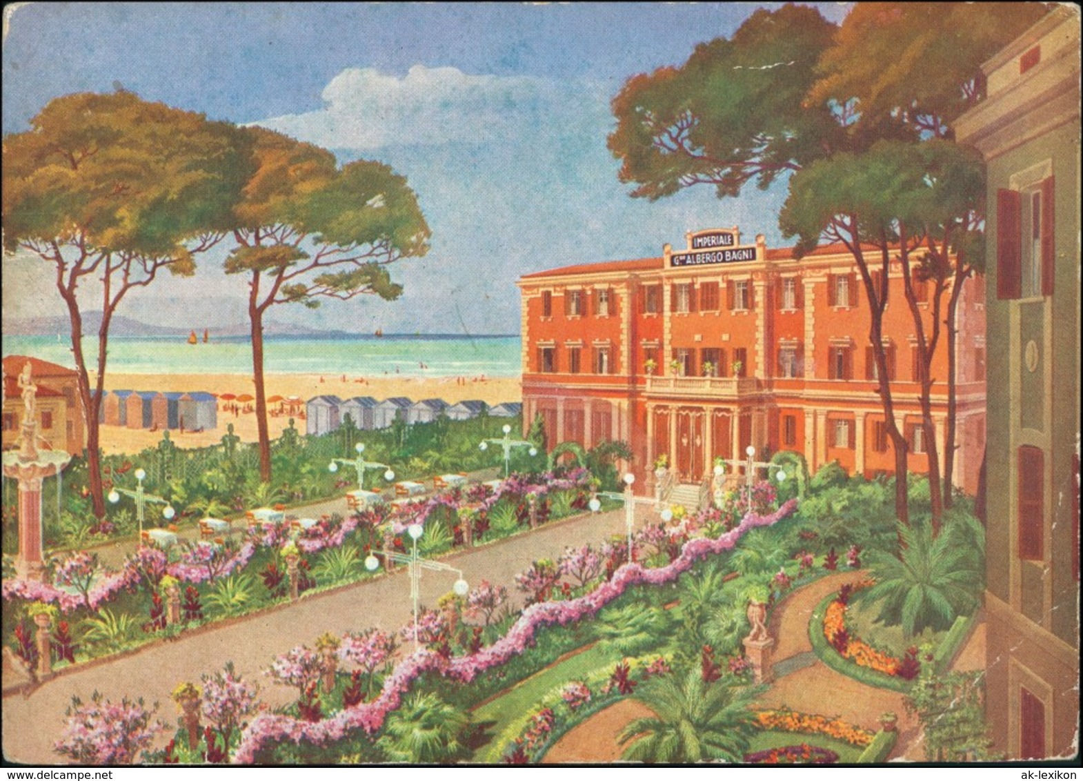 Cartoline Francavilla Al Mare Albergo Pensione Piazza Esedra 1922 - Altri & Non Classificati