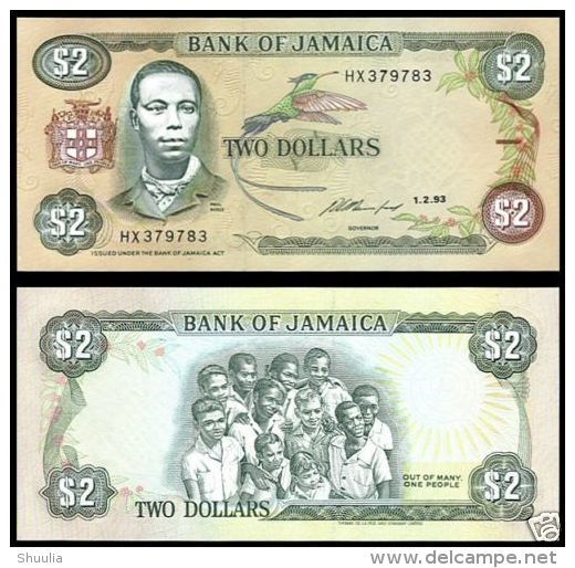 Jamaica 2 Dollars 1993 Pick 69 UNC - Jamaica
