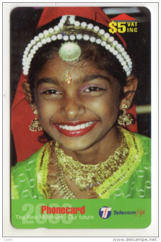 FIDJI Ref MVCARDS FIJ-148 CHILDREN OF FIJI INDIAN GIRL 5$ Date 1999 - Fidji