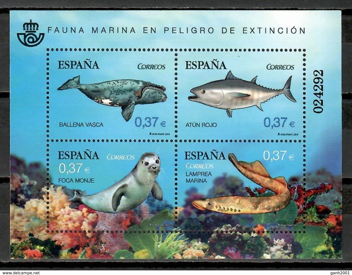 Spain 2013 España / Fish Fishes Whale Seal MNH Peces Ballena Foca Poisons Fische / Cu10532  4 - Peces