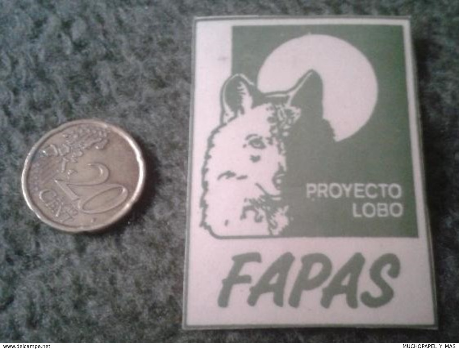 SPAIN. PEGATINA ADHESIVO RARE OLD STICKER FAPAS PROYECTO LOBO ECOLOGÍA ECOLOGISMO WOLF ECOLOGY ECOLOGISM LOUP LUPO LOBOS - Pegatinas