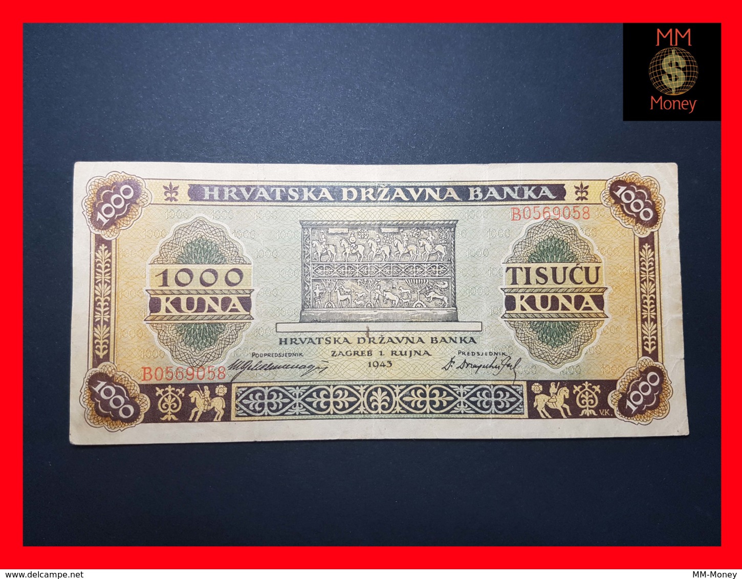 CROATIA 1.000 1000 Kuna  1.9.1943  P. 12  VF - Croatia