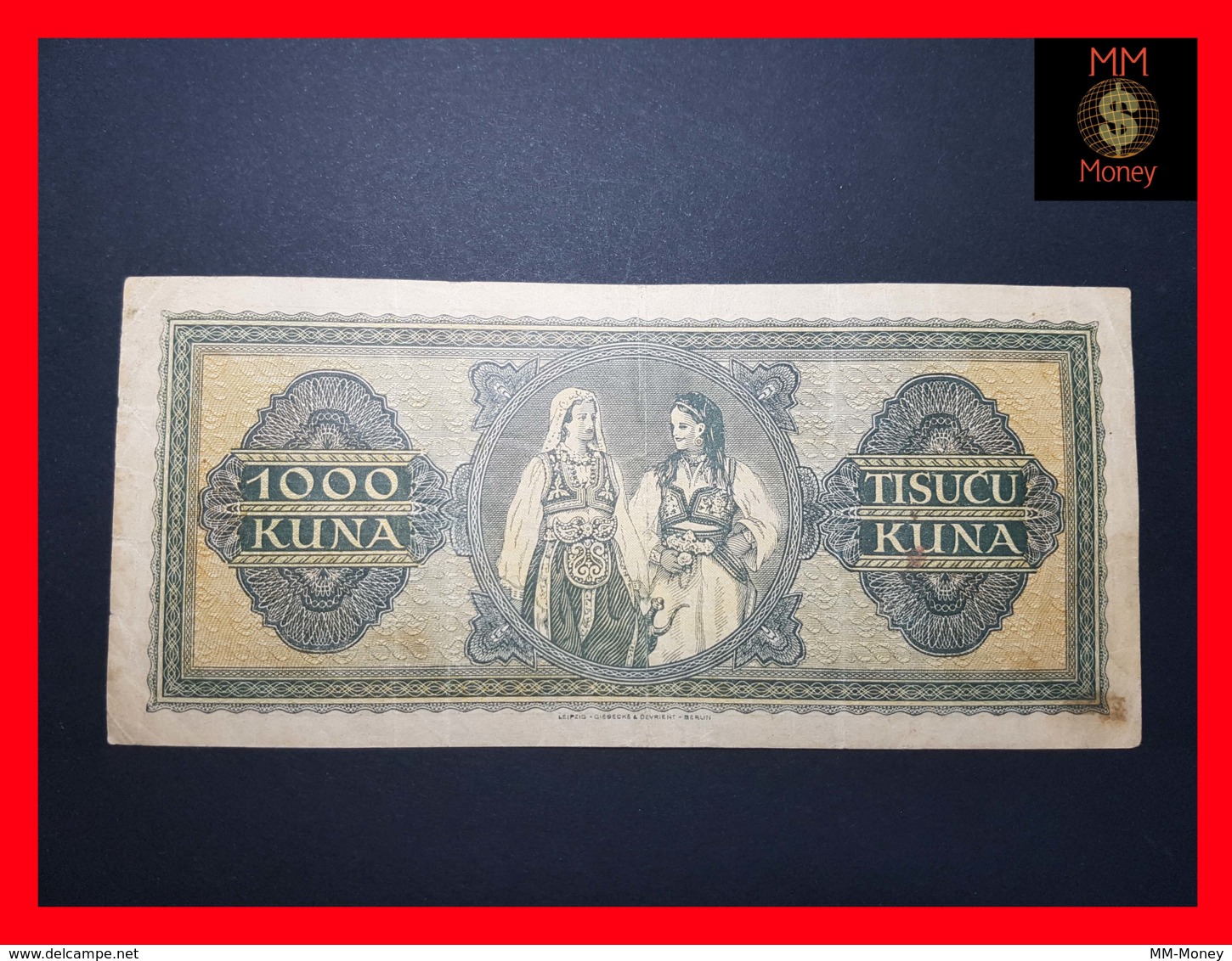 CROATIA 1.000 1000 Kuna  1.9.1943  P. 12  VF - Croatie