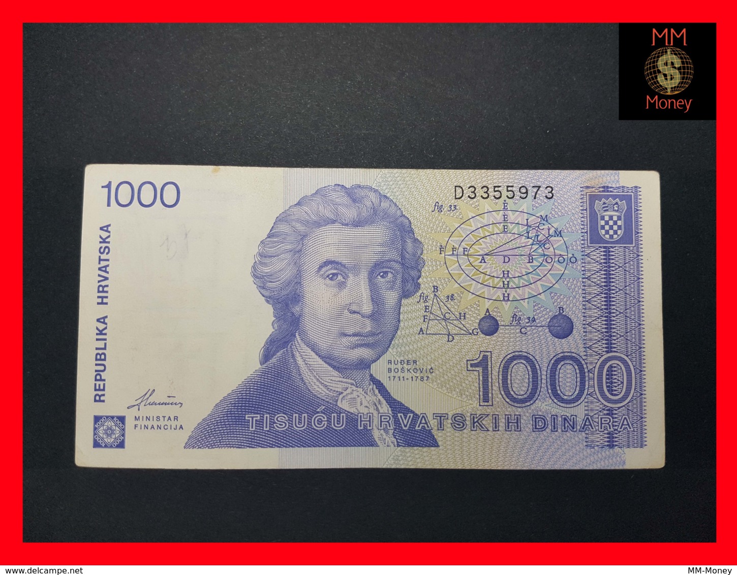 CROATIA 1.000 1000 Dinara 8.10.1991  P. 22 VF - Croatia