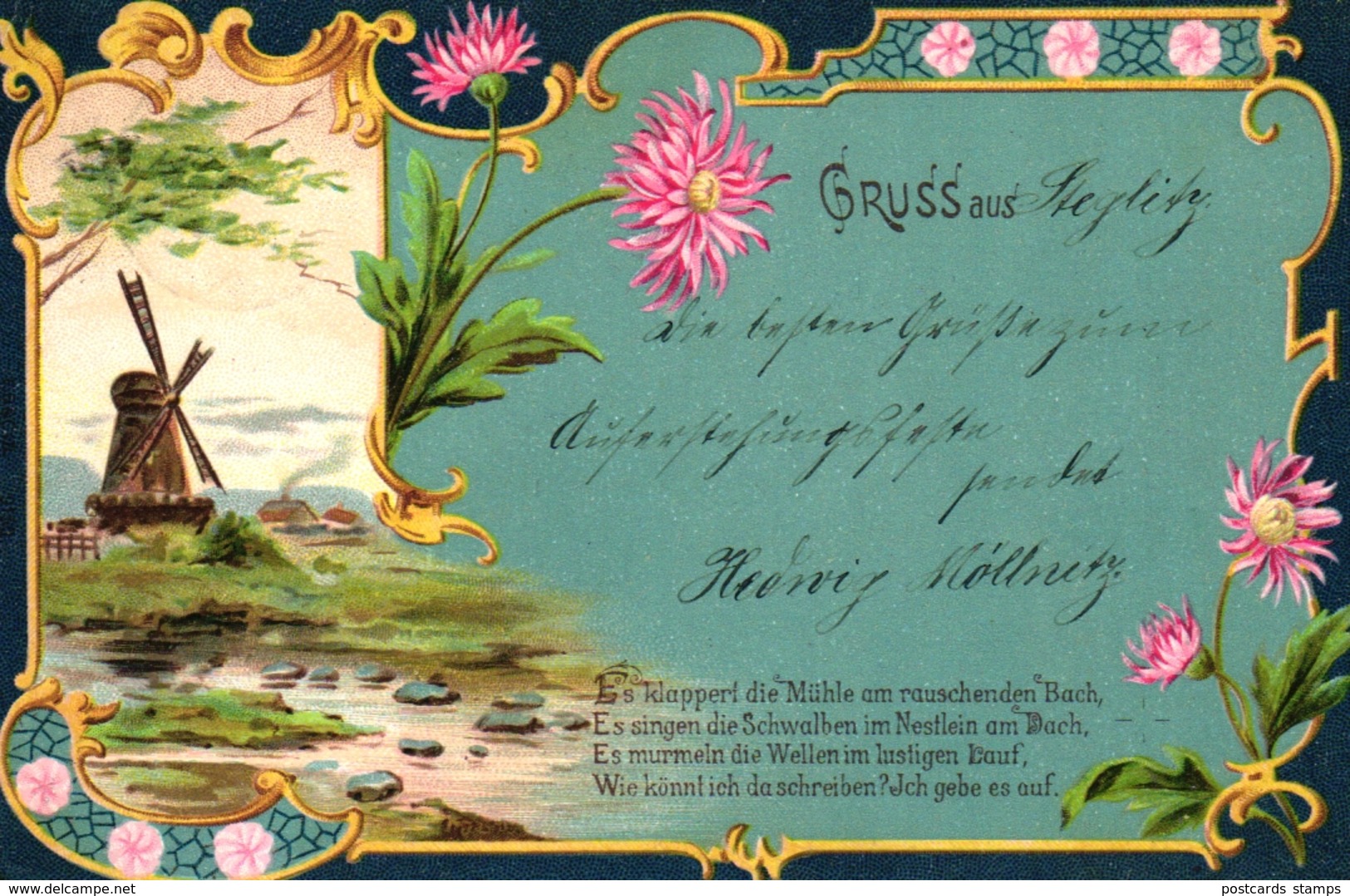 Steglitz, Grusskarte, Vorder- U. Rückseitig Illustriert (sehr Selten !!!), 1900 - Steglitz