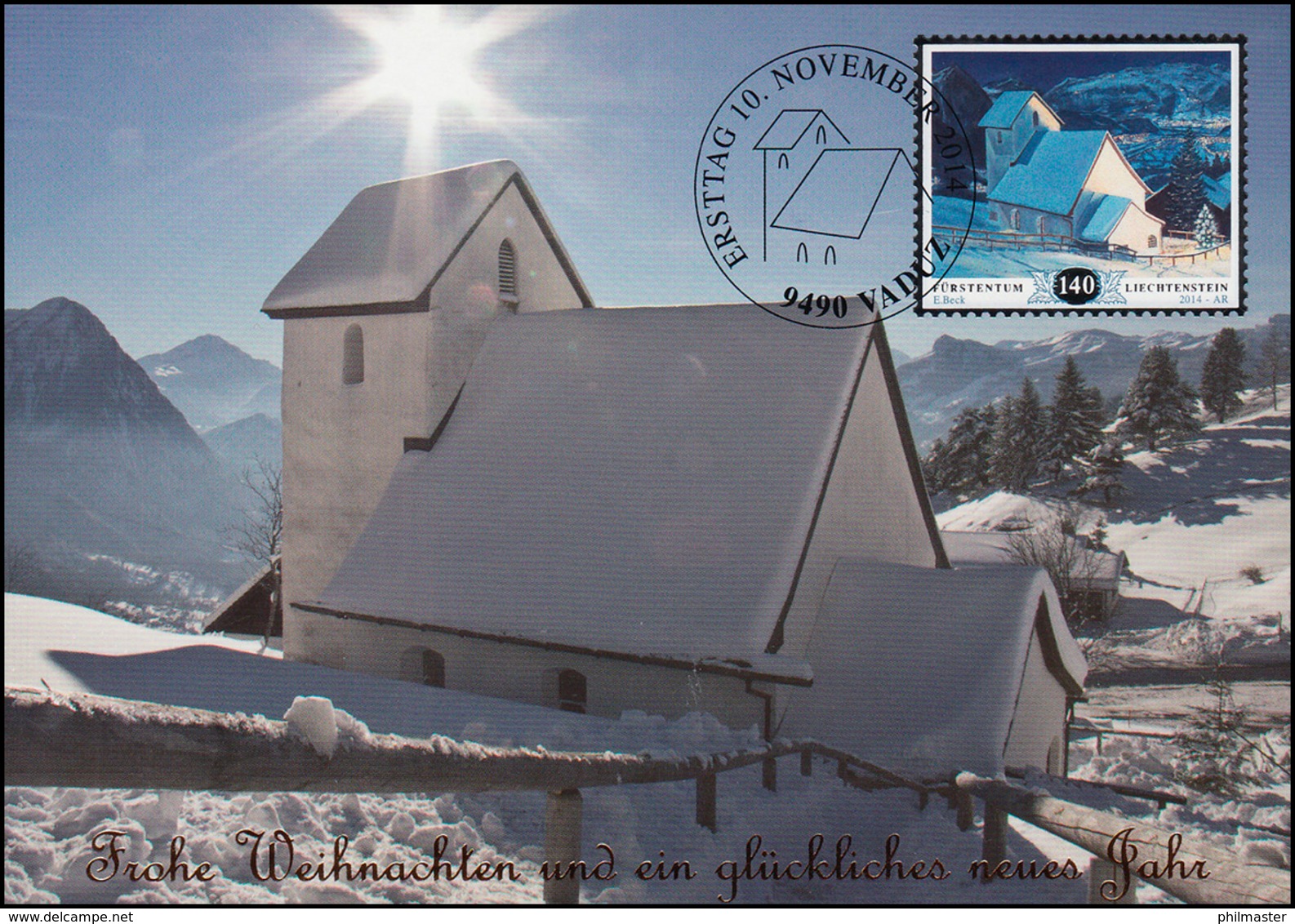 Liechtenstein 1739 Weihnachten - Grußkarte Zum Jahreswechsel 2015 - Cartes-Maximum (CM)