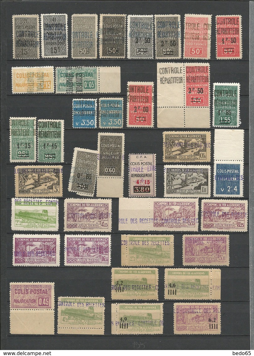 LOT ALGERIE COLIS POSTAUX  NEUF** LUXE  SANS CHARNIERE  / MNH / COTE MAURY 594€ - Paquetes Postales