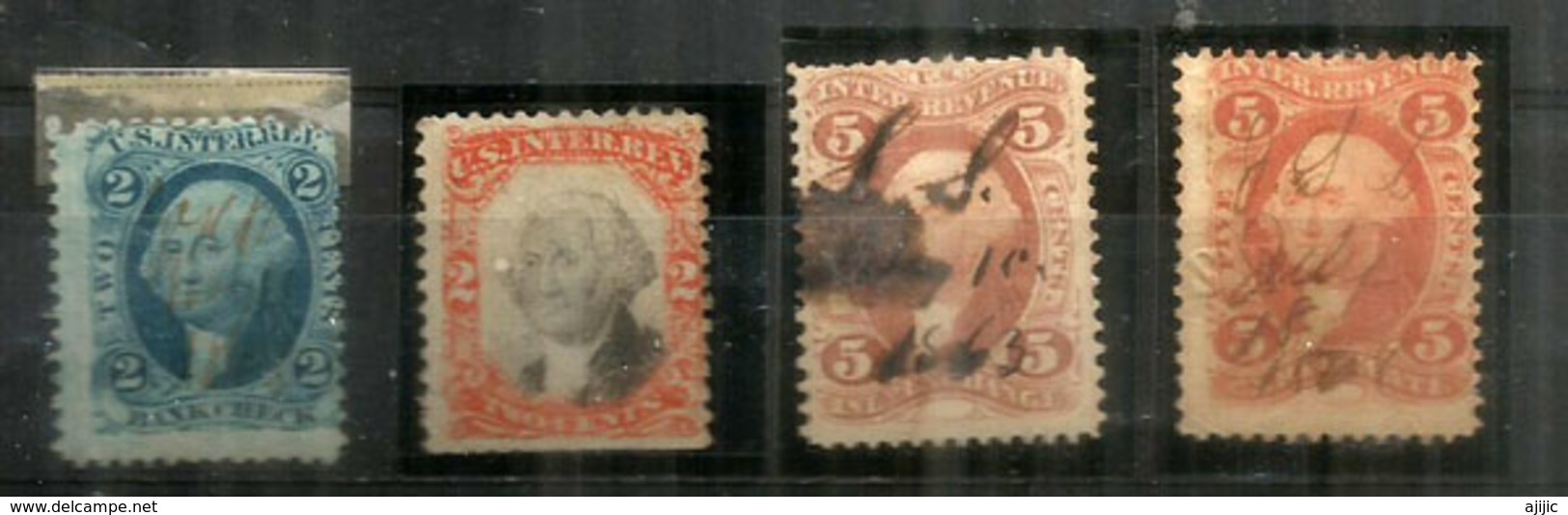 Year 1870: US Intern.Revenue , 4 Timbres  Oblitérés, Bonne Qualité - Fiscali