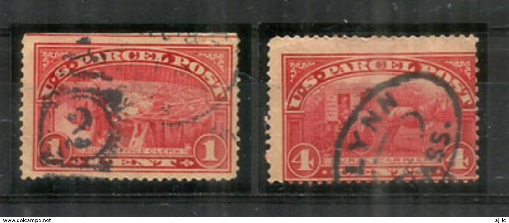 Year 1913. Parcel Post Stamps: Rural Carrier + Post Office Clerk. Scott # Q1-Q4,   Oblitérés, Bonne Qualité - Pacchi