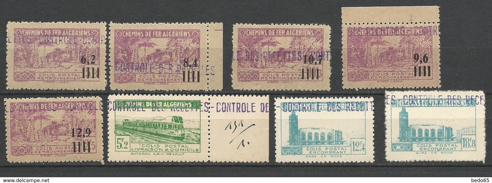 LOT ALGERIE COLIS POSTAUX  NEUF** LUXE  SANS CHARNIERE  / MNH / COTE MAURY 140€ - Colis Postaux