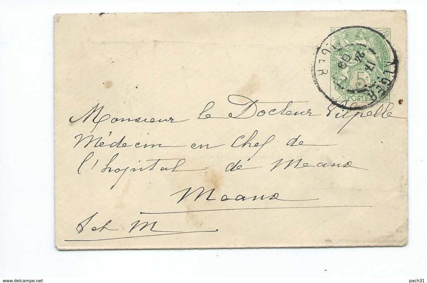 N° YT 111 Sur Lettre De Alger Pour Meaux 1902 - 1877-1920: Période Semi Moderne