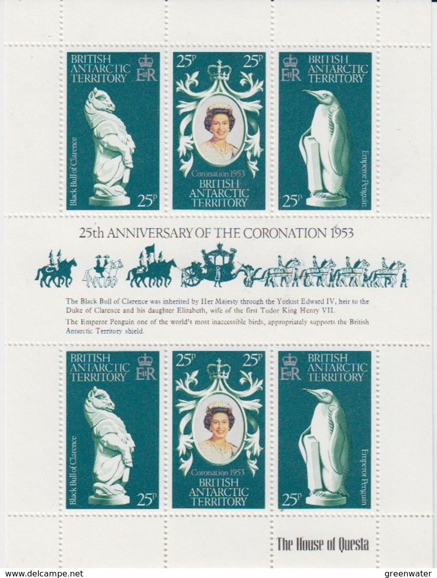 British Antarctic Territory (BAT) 1978 25th. Ann. Of The Coronation M/s ** Mnh (41551E) - Ongebruikt