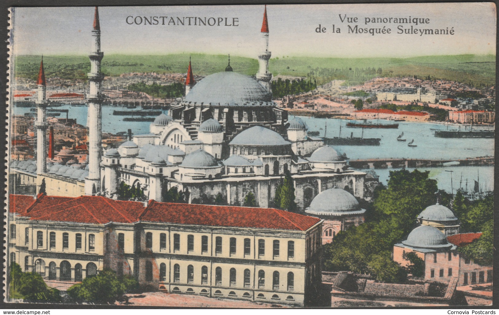 Vue Panoramique De La Mosquée Suleymanié, Constantinople, C.1910 - J M & F CPA - Türkei