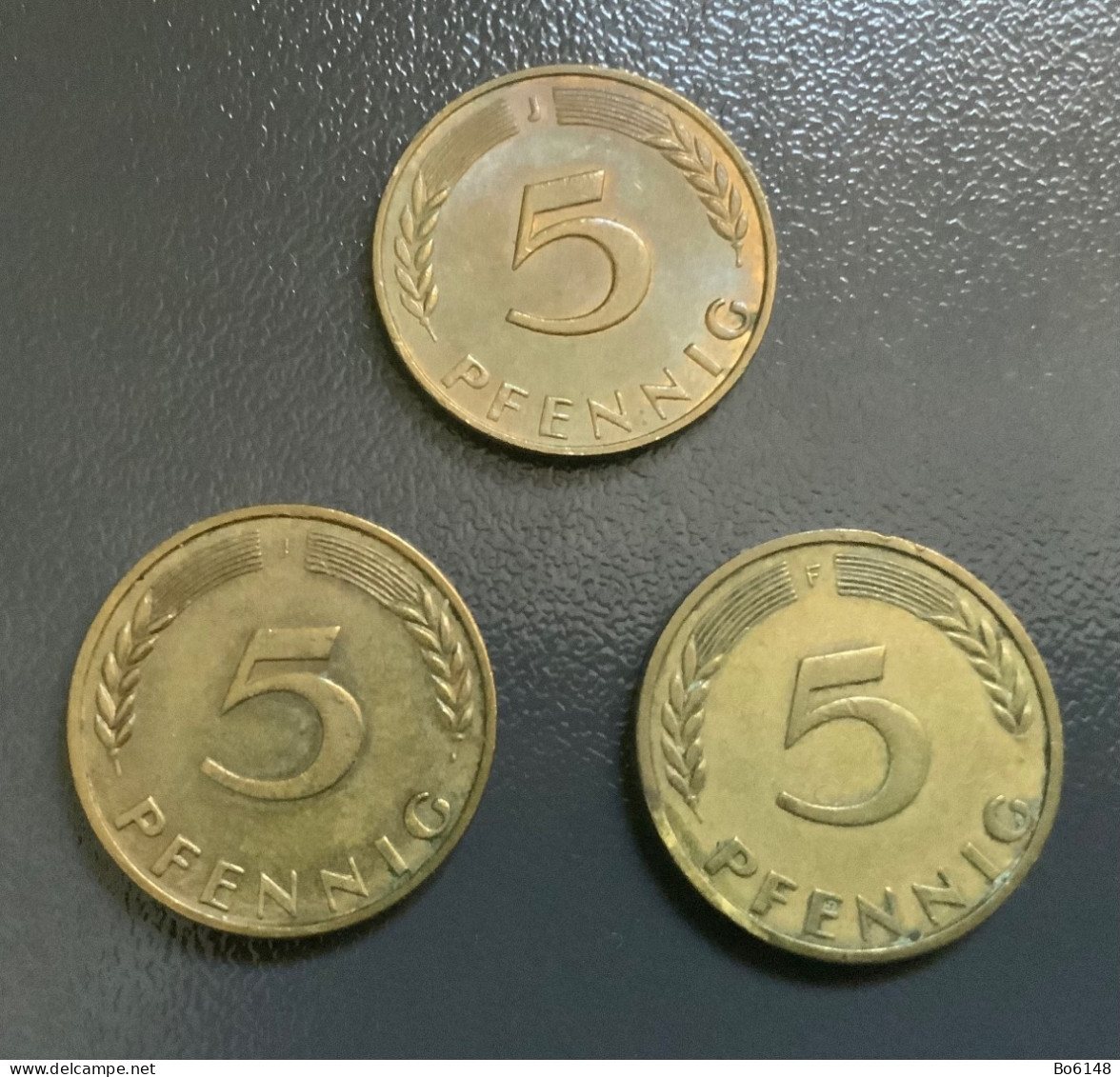 GERMANIA - DEUTSCHLAND - 3 Monete 5 PFENNIG Del 1950 E 1968  “ F , J  “ - 5 Pfennig