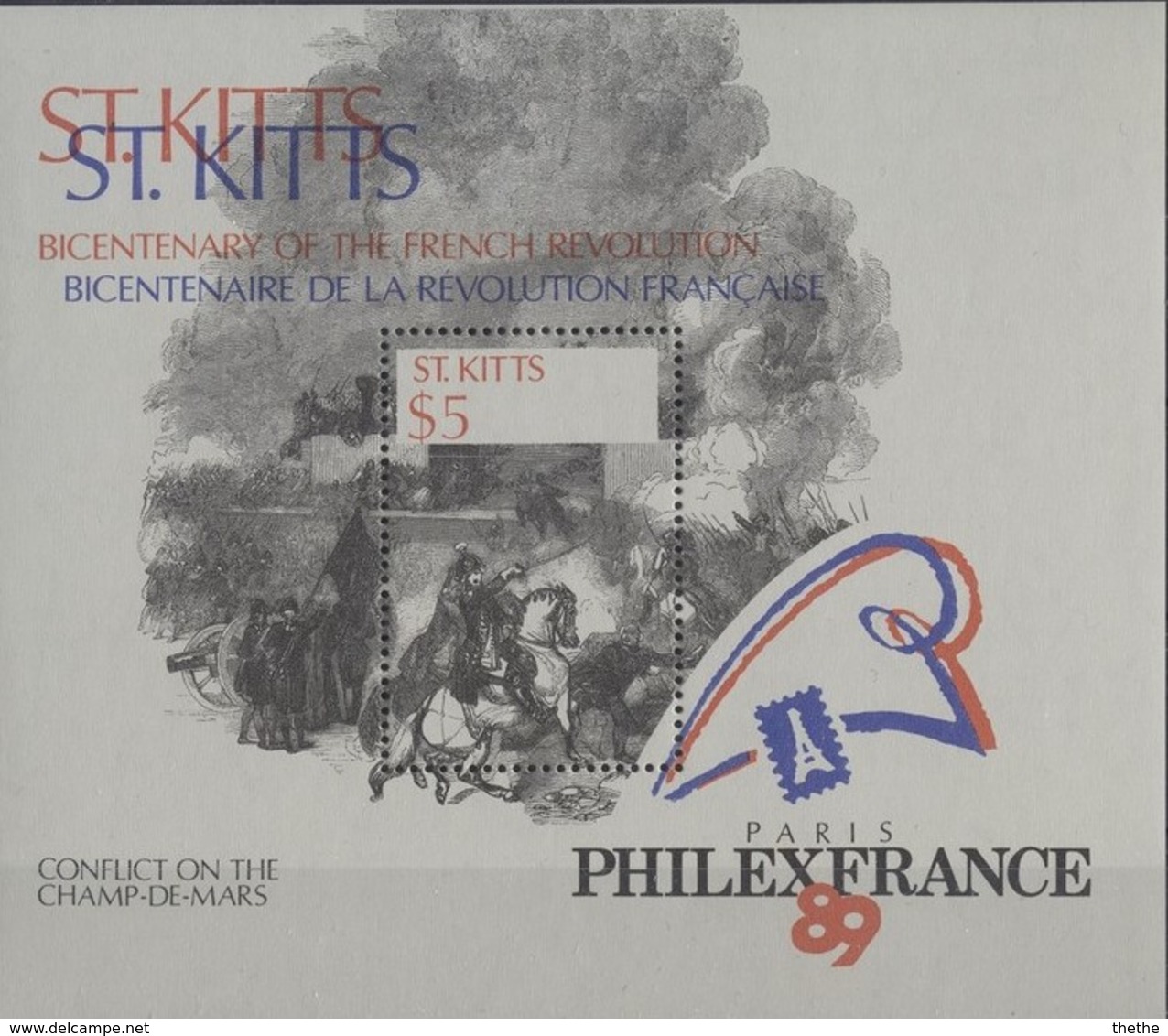 SAINT-CHRISTOPHE (SAINT- KITTS) -  Bicentenaire De La Révolution Française Et "Philexfrance 89"- La Bataille Du Champ D - Franz. Revolution