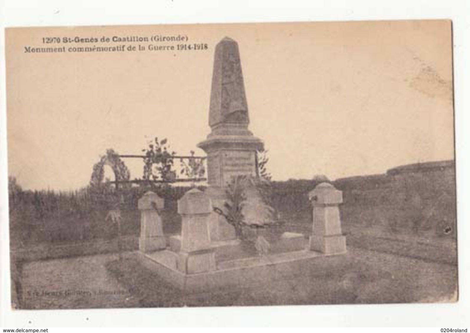 France 33 -  St Genés De Castillon - Monument Commémoratif De La Guerre 1914 18      : Achat Immédiat - Autres & Non Classés