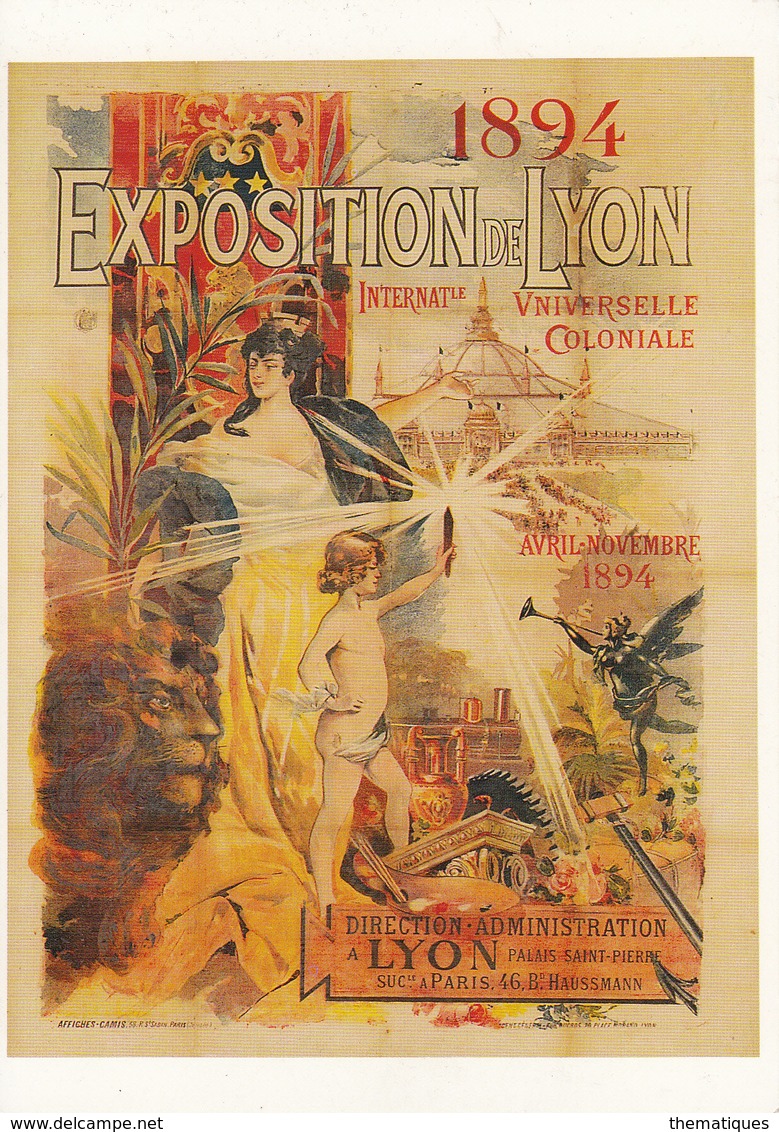 Thematiques Reproduction Affiche Exposition De Lyon 1894 - Werbepostkarten