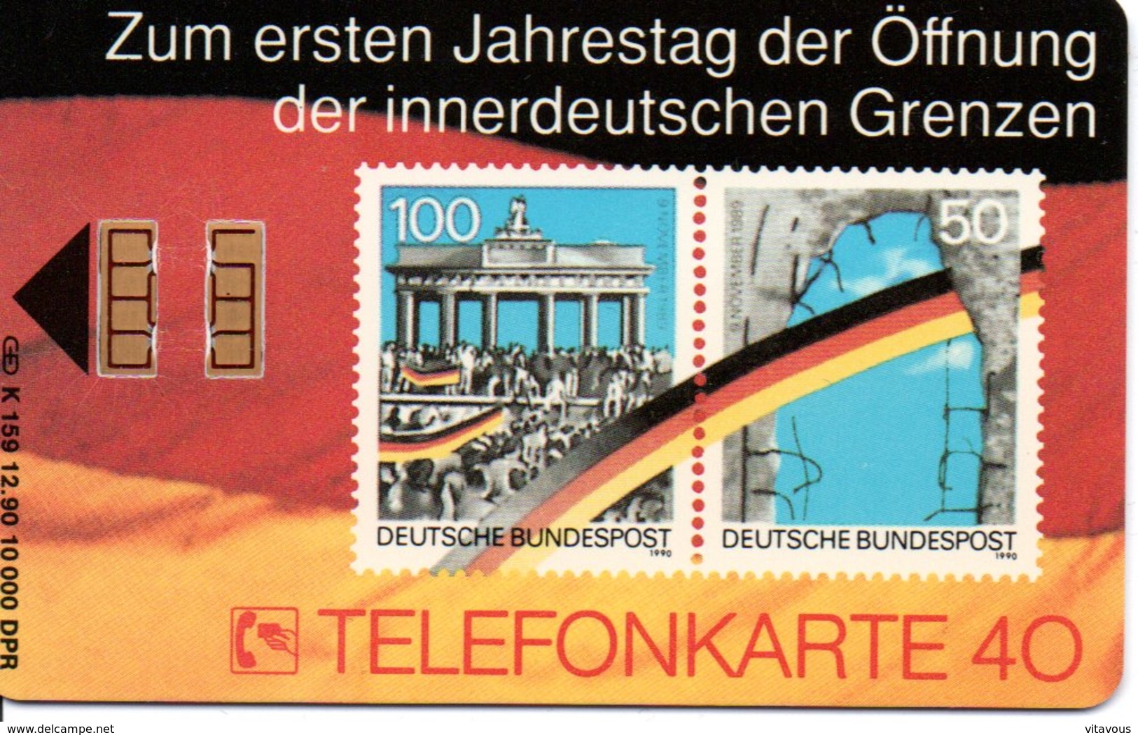 Timbre Stamp Télécarte Allemagne K 159 12.90. - 10 000 Ex - Phonecard  Karte (G 612) - K-Series : Série Clients