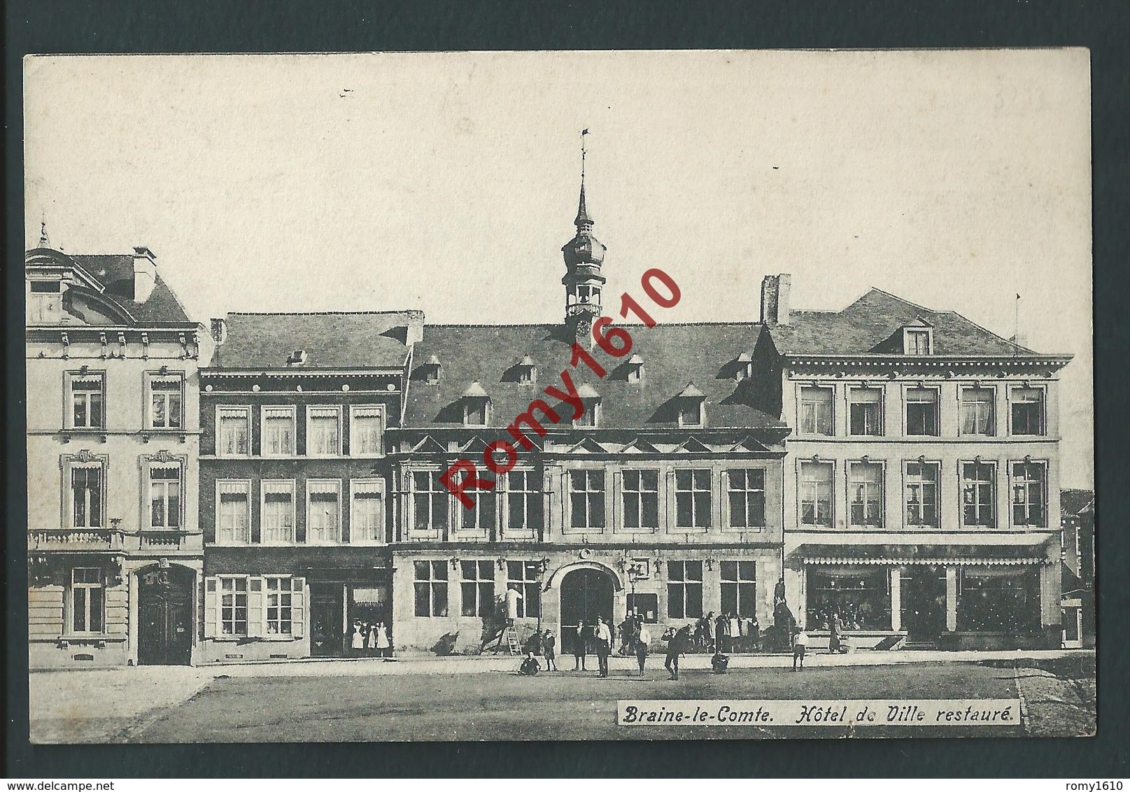 Branine-le-Comte. L'Hôtel De Ville Restauré. Animée. 1908. 2 Scans. - Braine-le-Comte