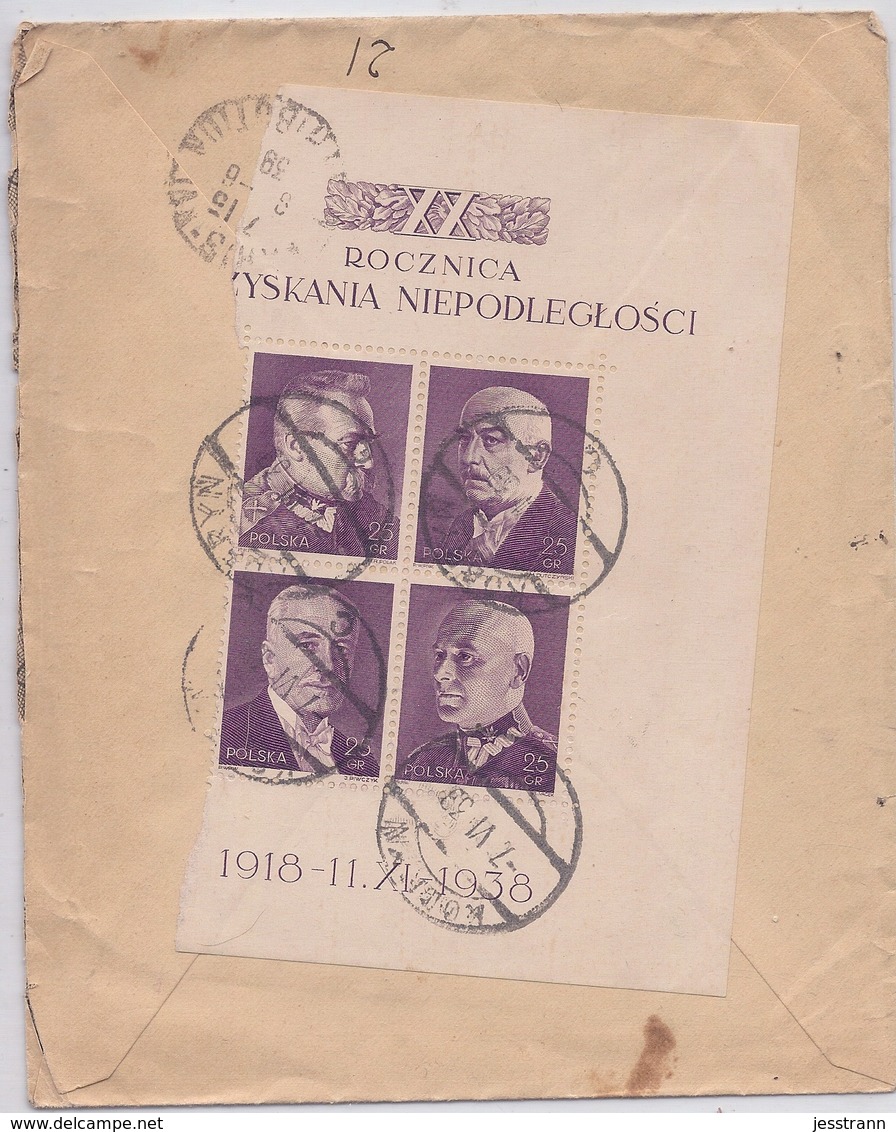 POLOGNE- RECOMMANDE DE KOBRYN- TIMBRES AU VERSO- 1939 - Gouvernement Général