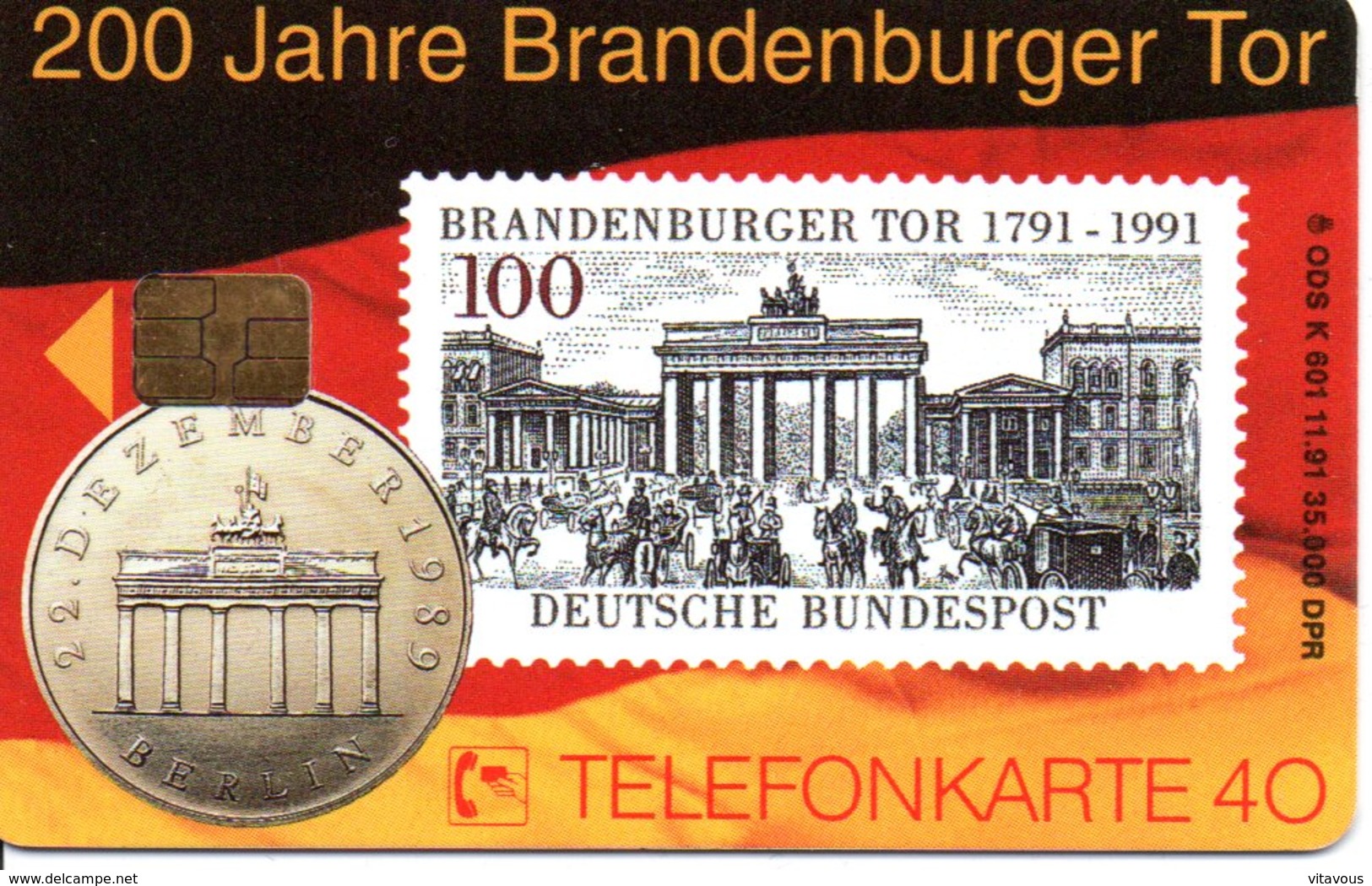 Money Monnaie  Médaille Timbre Stamp  Télécarte  Allemagne K 601 11.91 - 35 000 Ex -  Phonecard  (G 624) - K-Series : Customers Sets