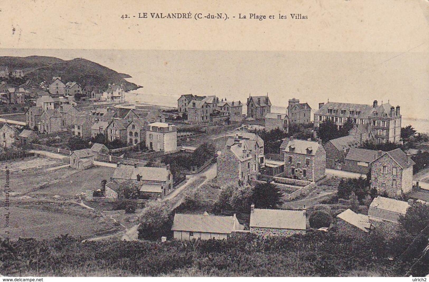 CPA Le Val-André - La Plage Et Les Villas - 1914 (38354) - Pléneuf-Val-André