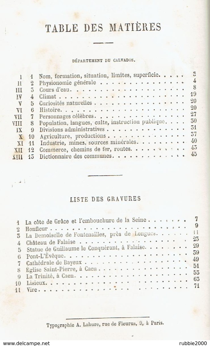 GEOGRAPHIE DU CALVADOS 1888 ADOLPHE JOANNE LIBRAIRIE HACHETTE - Normandie