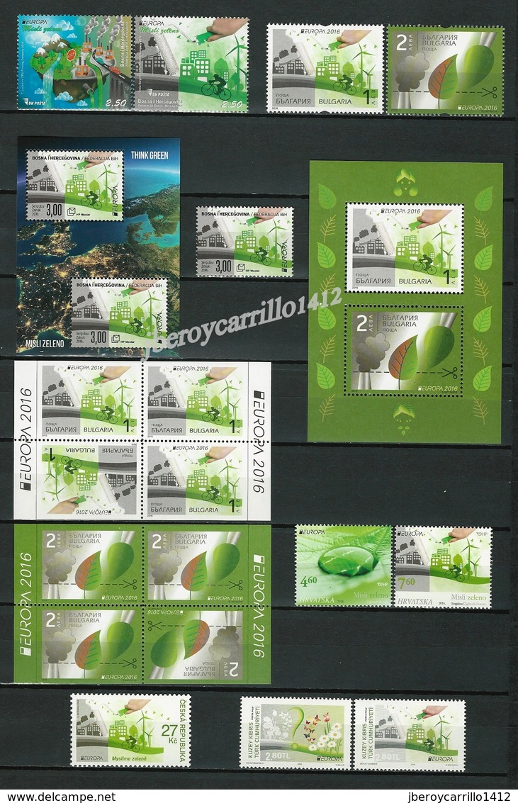 EUROPA 2016-"ECOLOGIA - EL PENSAMIENTO VERDE - THINK GREEN ".-COLECCION 116 SELLOS + 17 BF - ESPECIAL SUPLEMENTOS EDIFIL - Colecciones