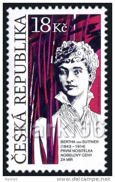 Czech Republic - 2013 - 170 Years Since Birth Of Bertha Von Suttner, First Female Nobel Prize Winner - Mint Stamp - Nuevos
