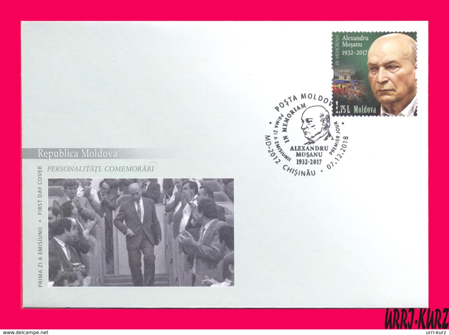 MOLDOVA 2018 Famous People Personalities First President Of Parliament Alexandru Moshanu (1932-2017) Mi1074 Sc1010 FDC - Moldova