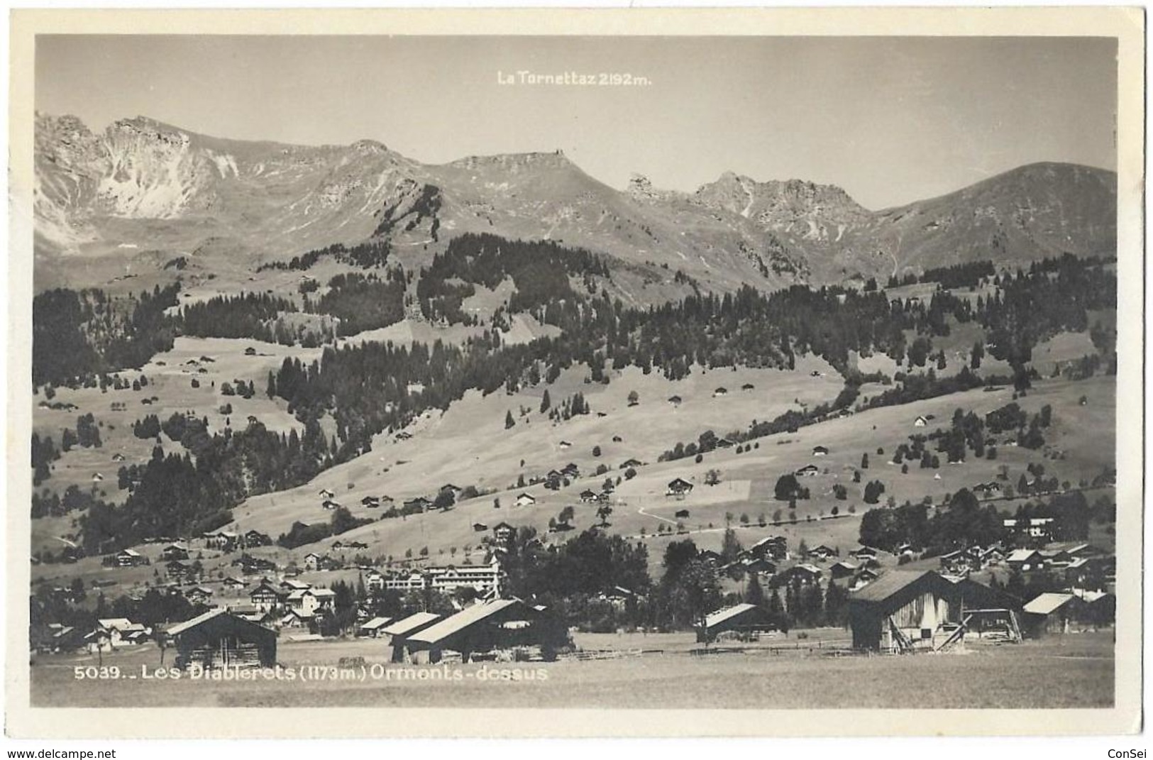 5039. Les Diablerets (1173m.) Ormonts - Dessus. La Tornettaz 2192 M.  1930 ? - Ormont-Dessus 